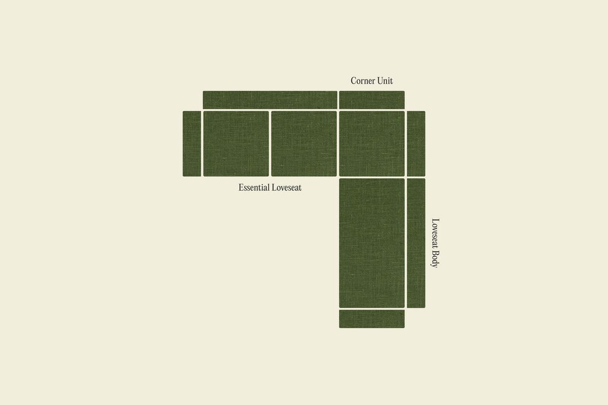 Essential Expansion Kit: 5 Seat Corner Sectional in Upcycled Poly