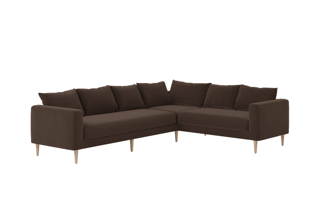 [Chocolate Recycled Velvet | Sofa left / Bench]