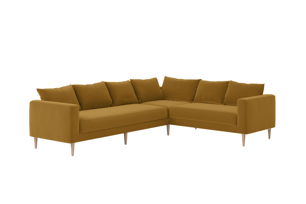 [Mustard Recycled Velvet | Sofa left / Bench]