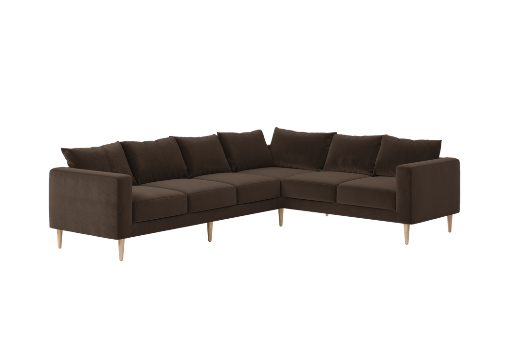 [Chocolate Recycled Velvet | Sofa Left / Individual Cushions]