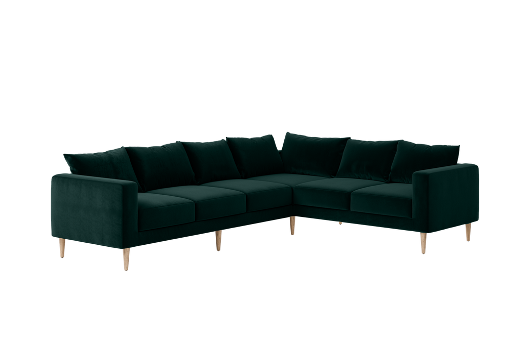 [Moss Recycled Velvet | Sofa Left / Individual Cushions]
