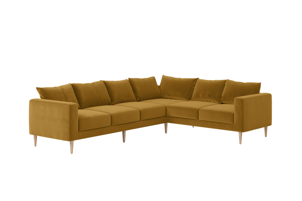 [Mustard Recycled Velvet | Sofa Left / Individual Cushions]