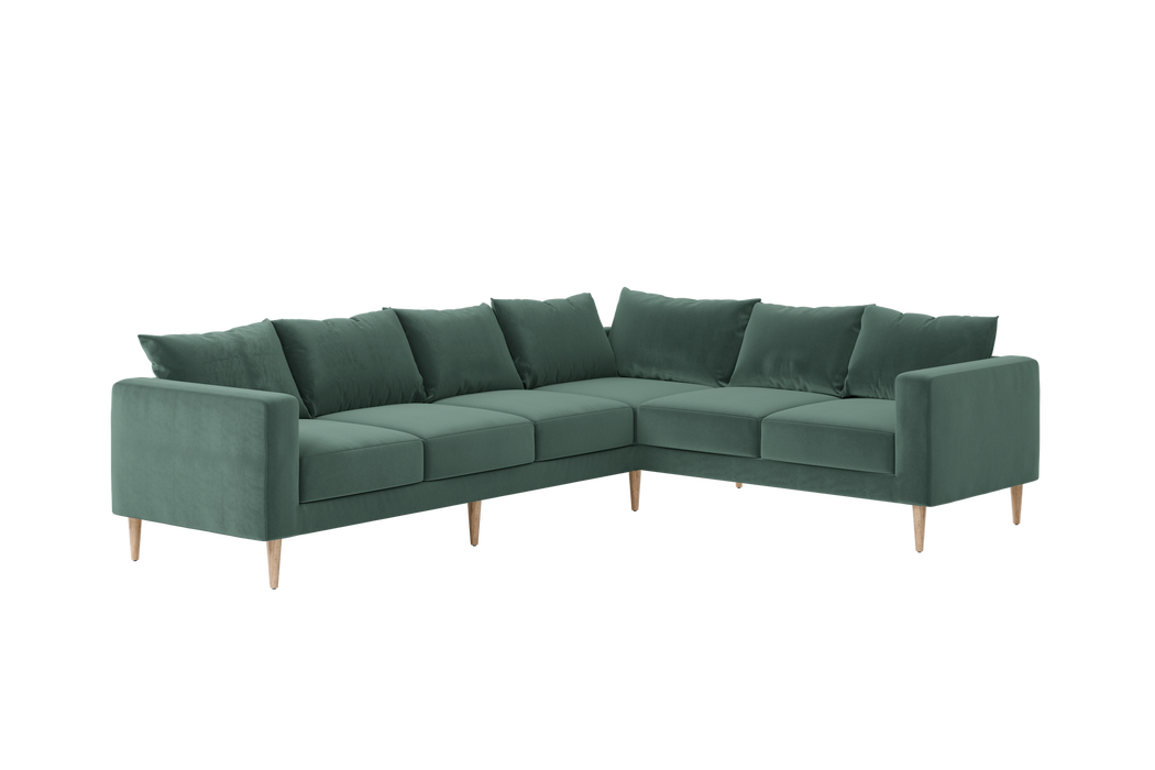 [Seafoam Recycled Velvet | Sofa Left / Individual Cushions]