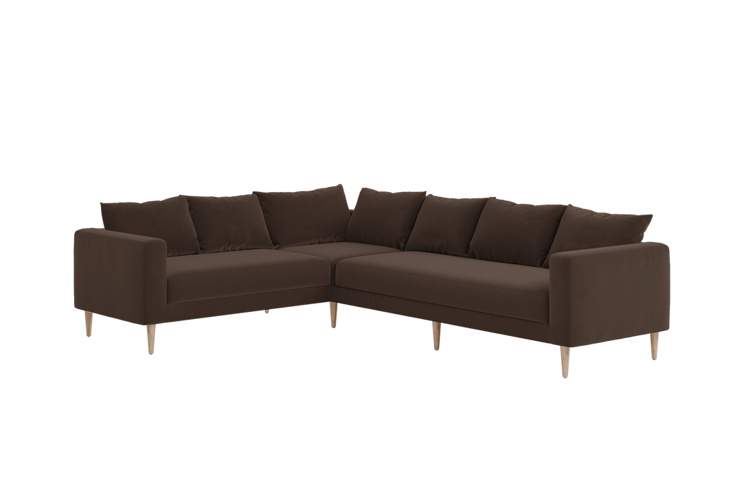 [Chocolate Recycled Velvet | Sofa Right / Bench]