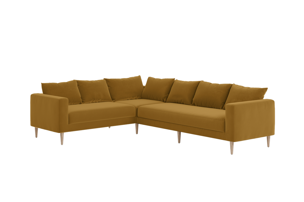[Mustard Recycled Velvet | Sofa Right / Bench]
