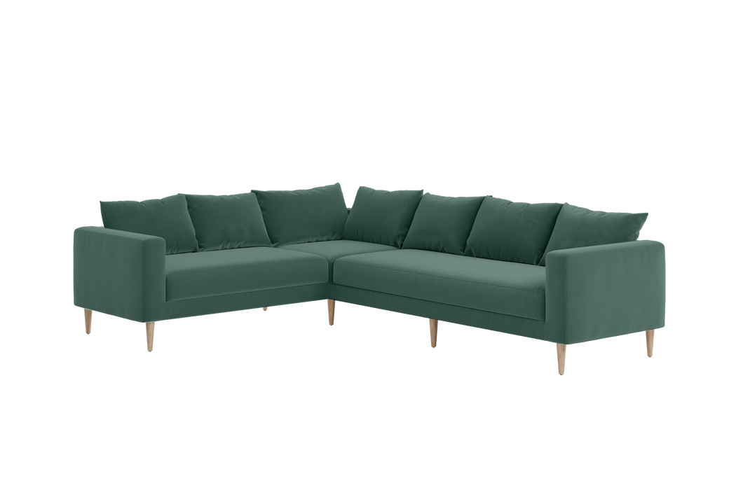 [Seafoam Recycled Velvet | Sofa Right / Bench]
