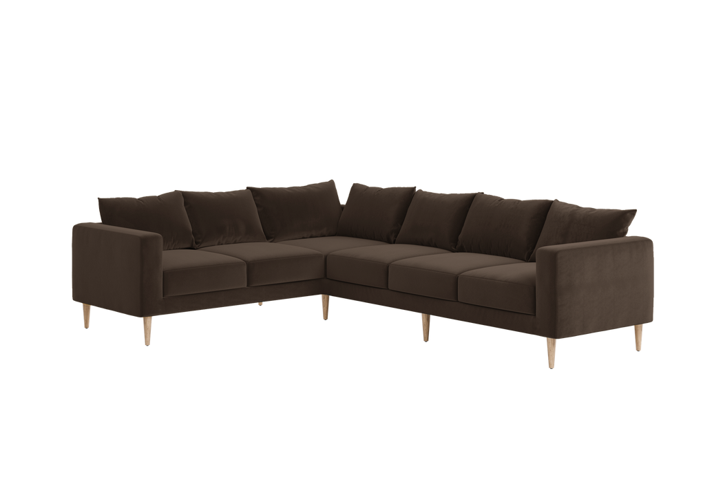 [Chocolate Recycled Velvet | Sofa Right / Individual Cushions]