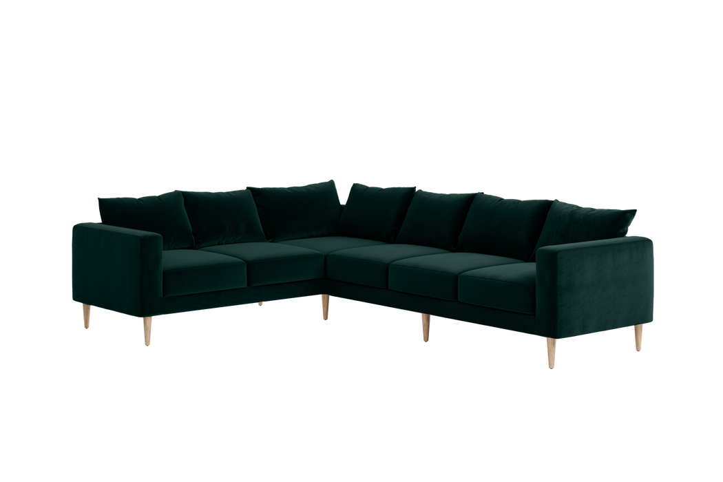 [Moss Recycled Velvet | Sofa Right / Individual Cushions]