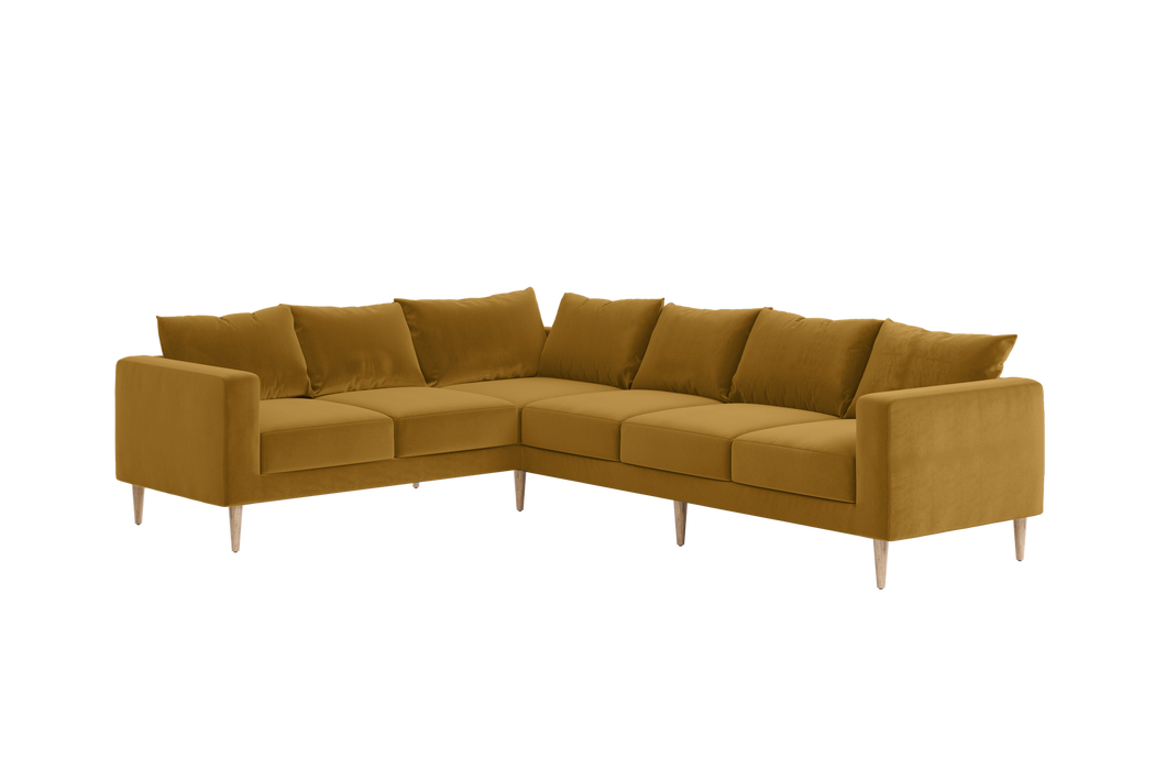 [Mustard Recycled Velvet | Sofa Right / Individual Cushions]