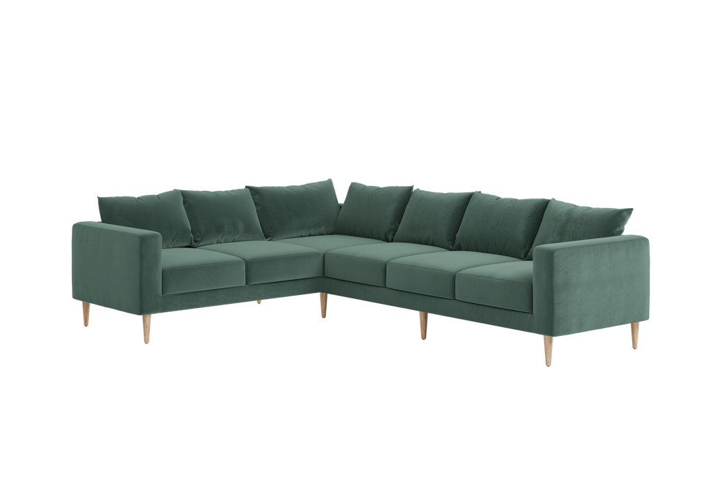 [Seafoam Recycled Velvet | Sofa Right / Individual Cushions]
