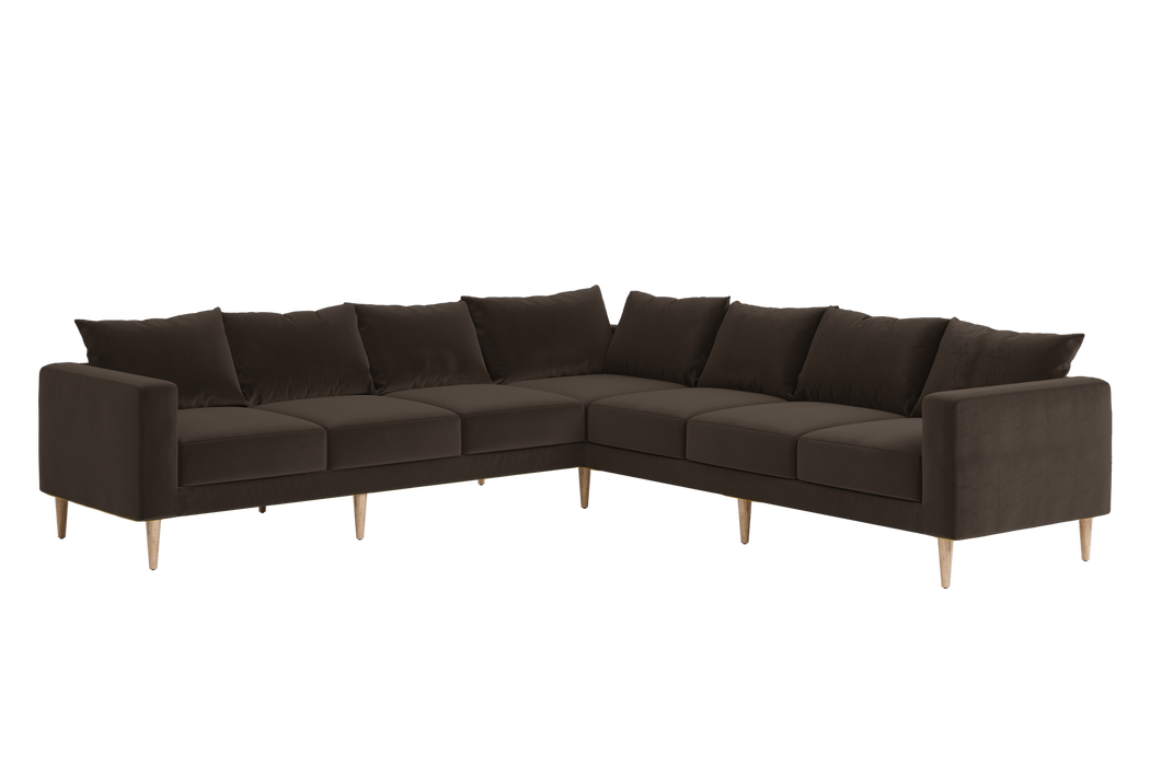 [Chocolate Recycled Velvet | Individual Cushion Sofa]