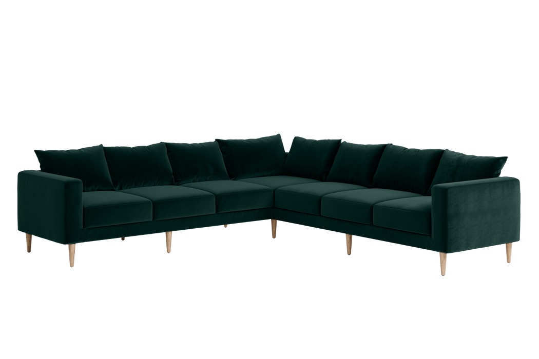 [Moss Recycled Velvet | Individual Cushion Sofa]