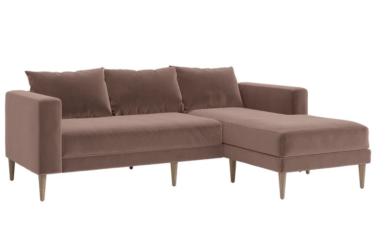[Dusty Rose Recycled Velvet | Loveseat and Chaise Cushion]