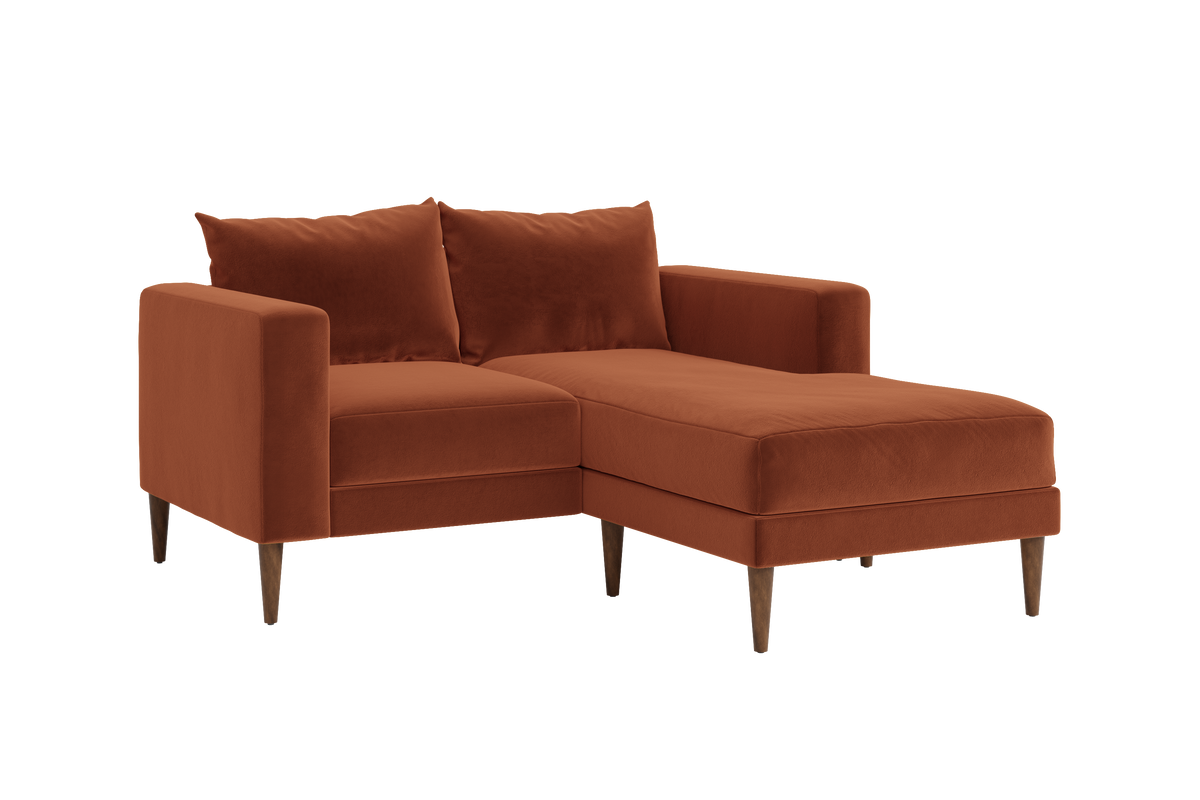 The Essential Loveseat Sectional in Recycled Velvet
