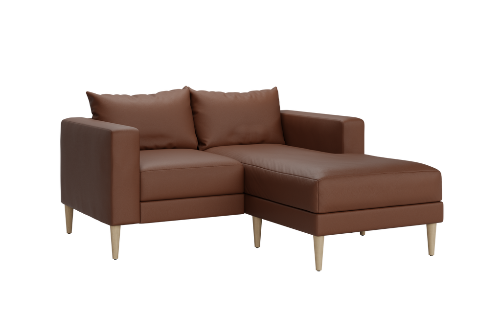 The Essential Loveseat Sectional in Cactus Leather by Sabai