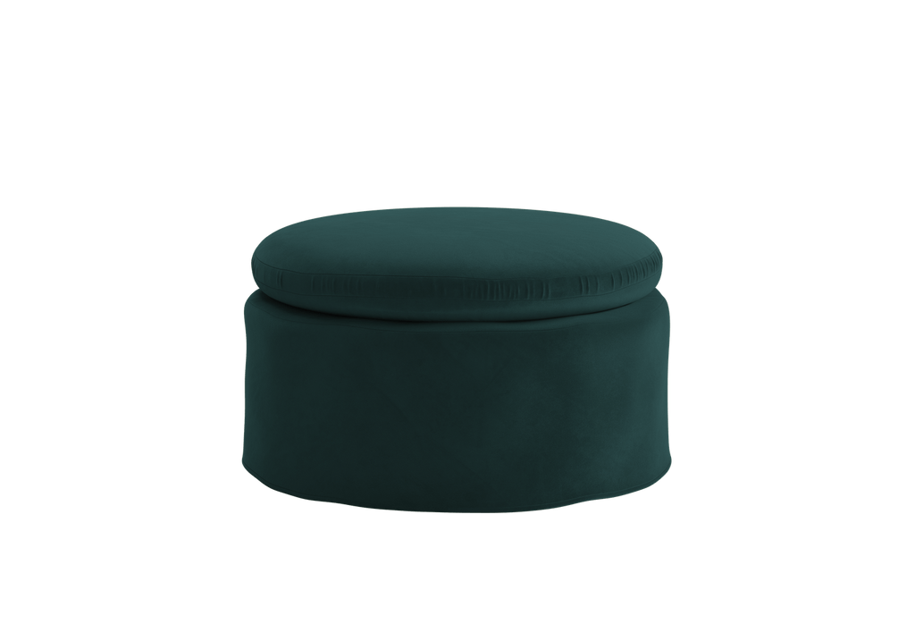The Evergreen Ottoman in Recycled Velvet by Sabai