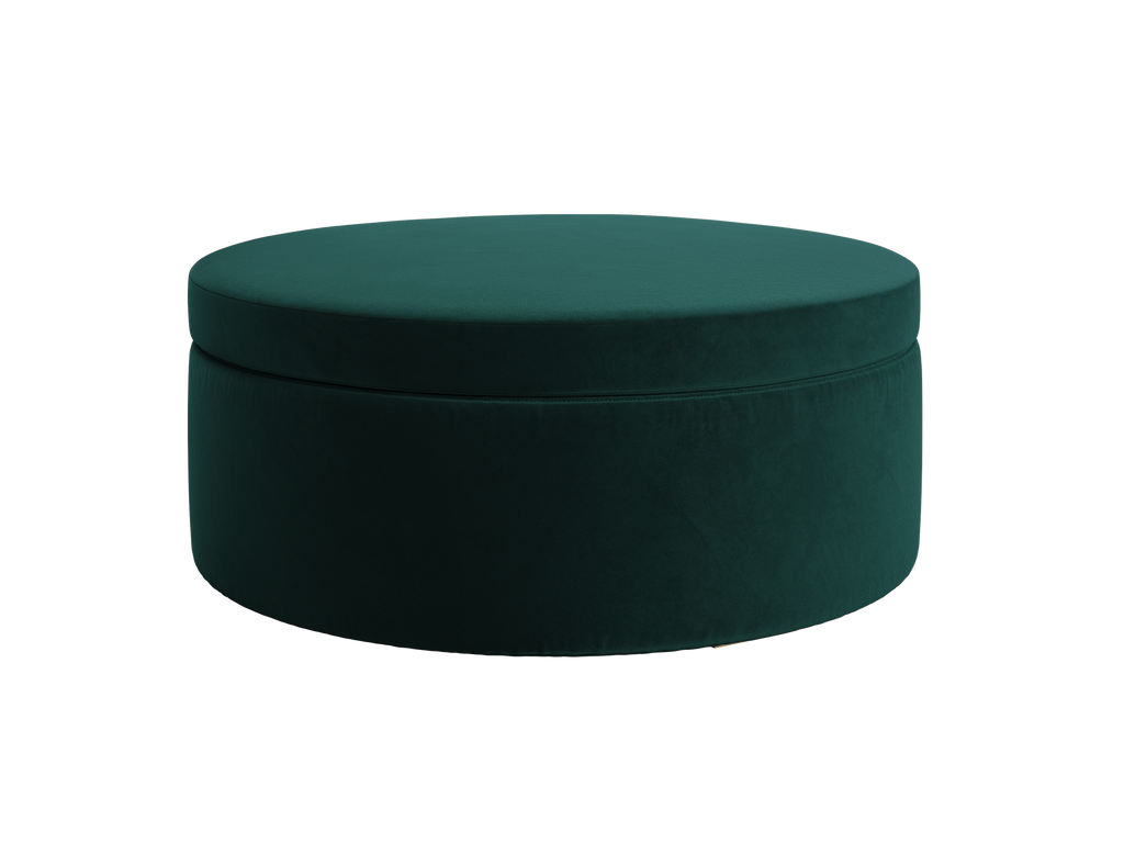 The Evergreen Storage Ottoman in Recycled Velvet by Sabai