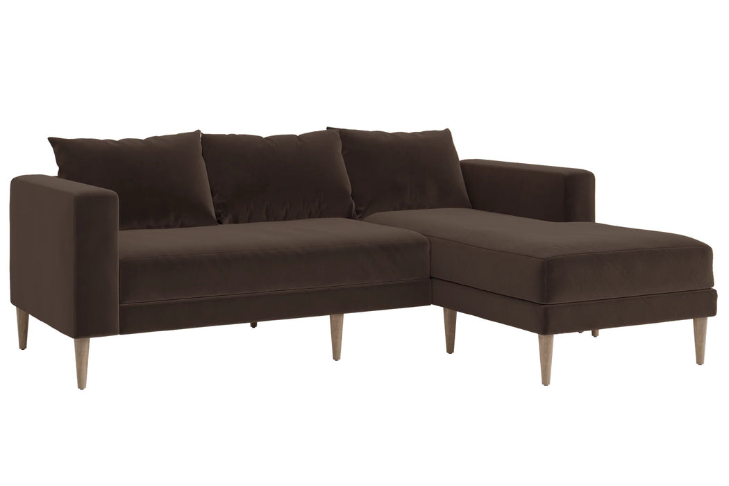 [Chocolate Recycled Velvet | Loveseat and Chaise Cushion]