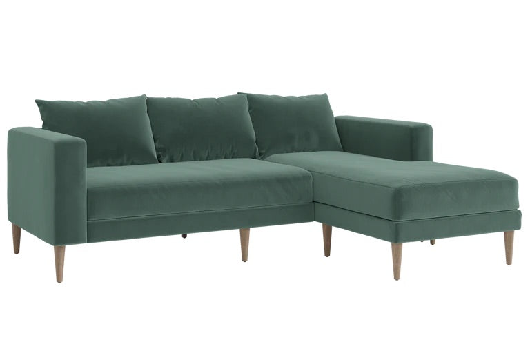 [Seafoam Recycled Velvet | Loveseat and Chaise Cushion]